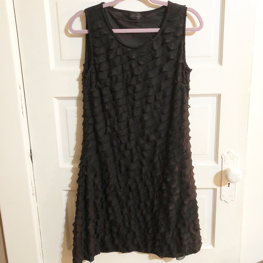 Allura EUC Black Layered Ruffle Dress - M/L